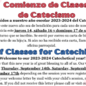 Religious Education Start of Classes