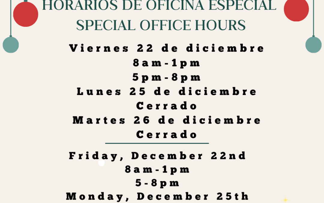 Christmas Office Hours