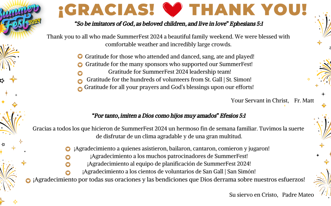 SummerFest Thank You!