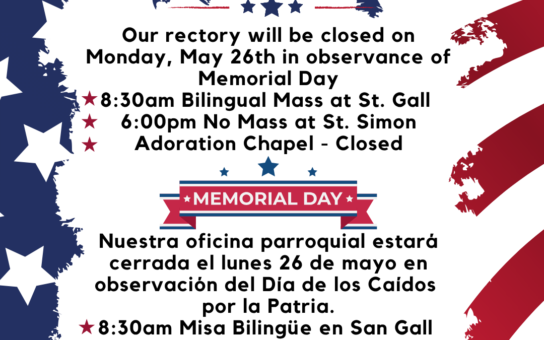 Memorial Day – Closed