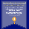 Adoration Chapel Closed – New Year’s