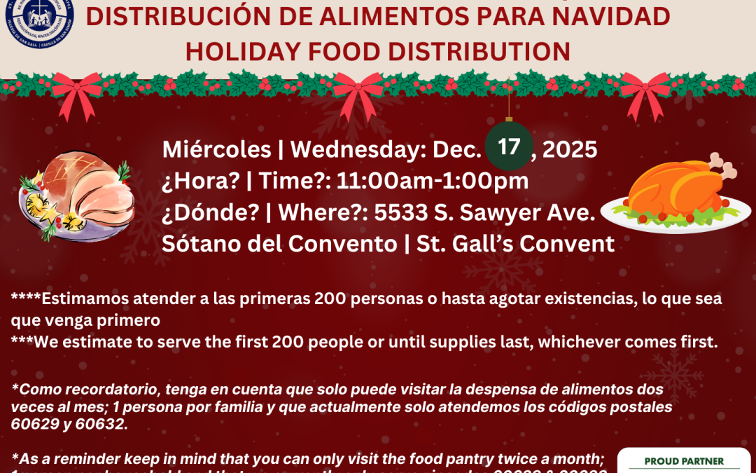 Distribución de comida navideña