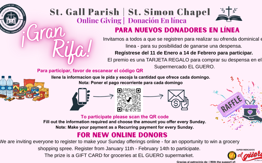 Raffle for New Online Donors