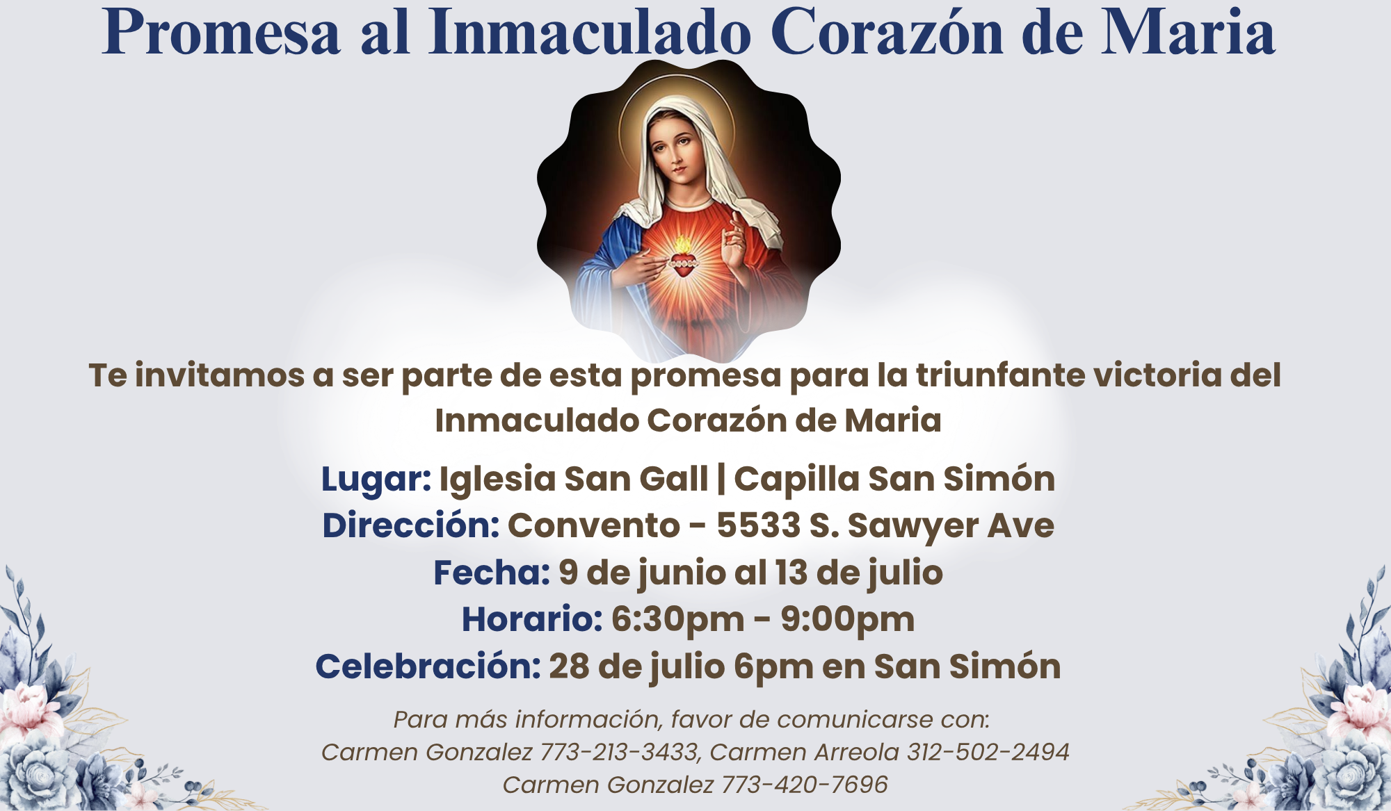 Promesa al Inmaculado Corazon de Maria
