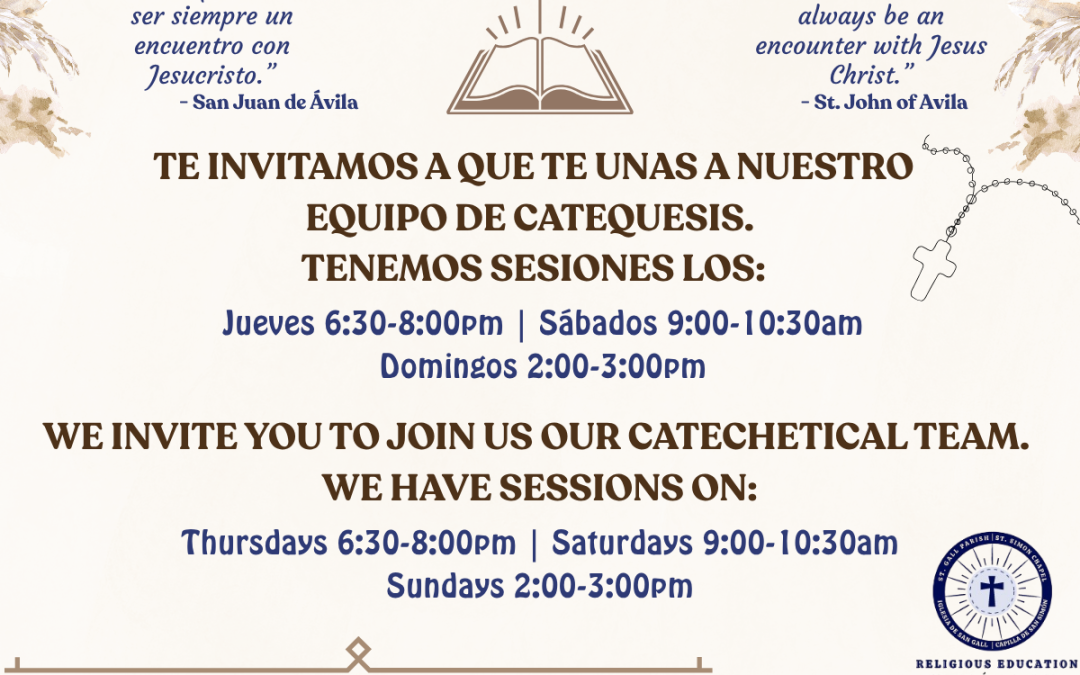 Se necesita catequista