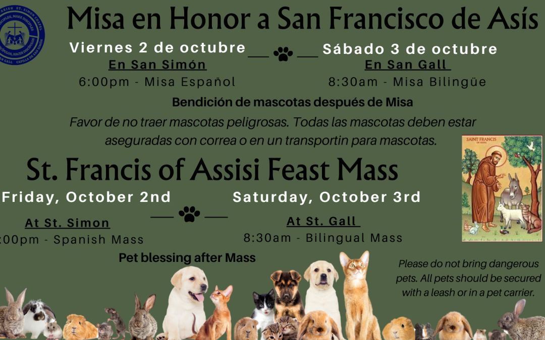 St. Francis of Assisi Feast Mass & Pet Blessing