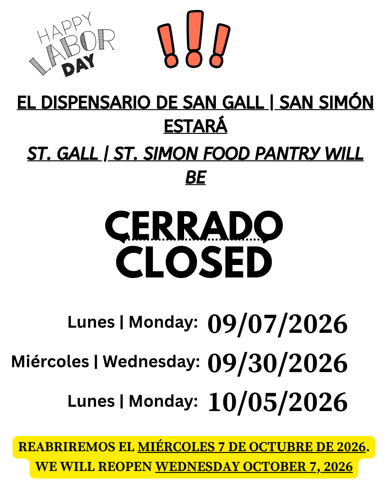Food Pantry – Closed
